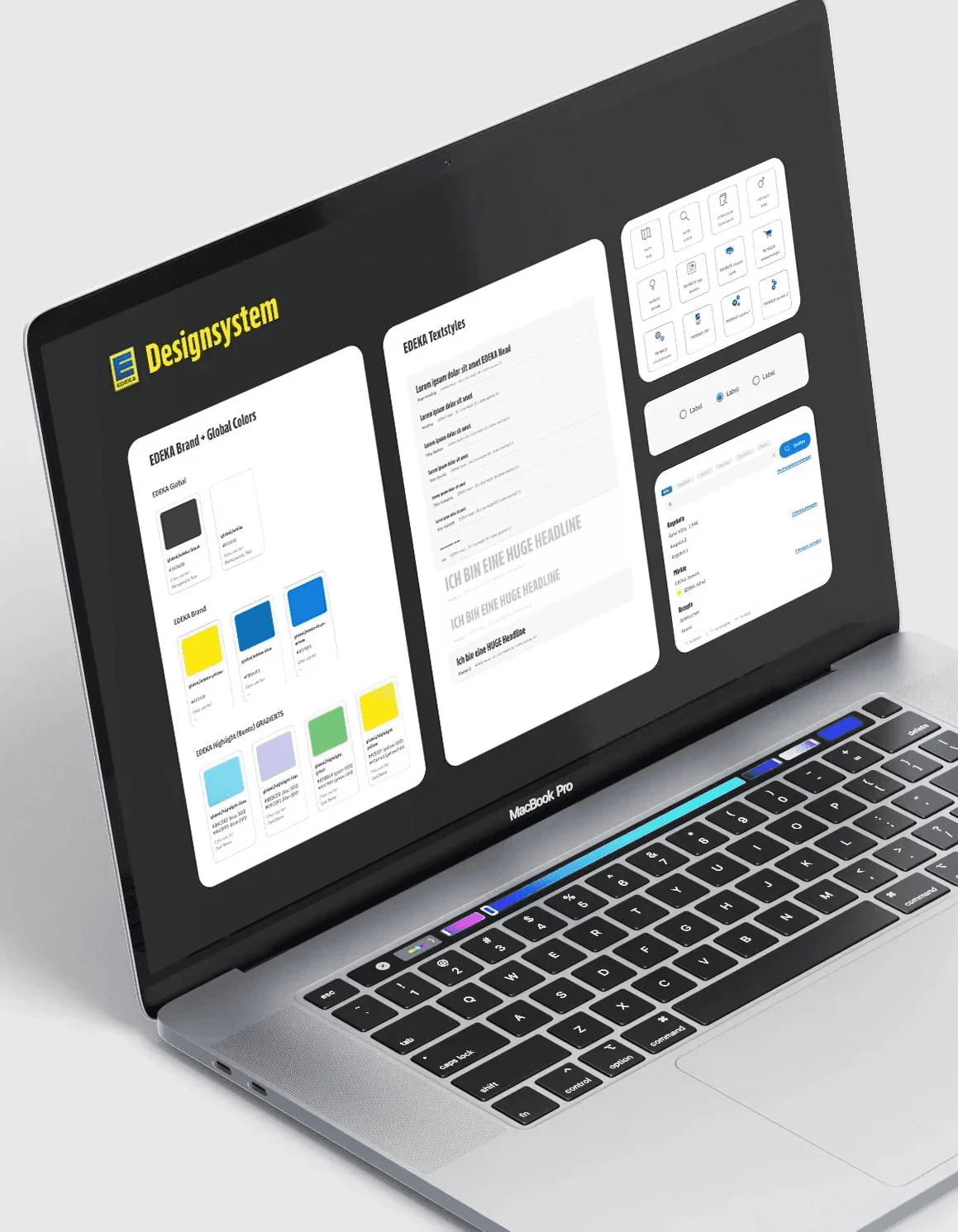 macbookbildschirm zeigt Designsystem